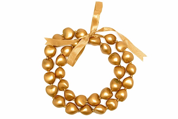 Gold Kukui Nuts Long Necklace