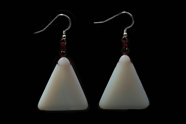 Bohemian Opalescent Glass Triangle Drops Earrings