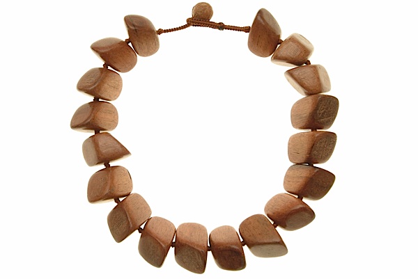 Light Wood Large Irregular Nuggets Necklace