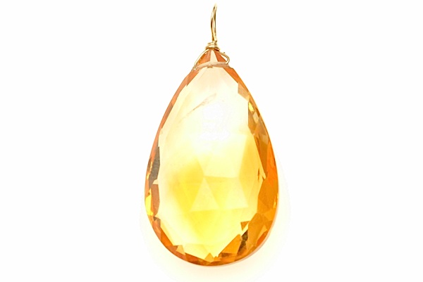 Golden Citrine Facetted Teardrop Pendant