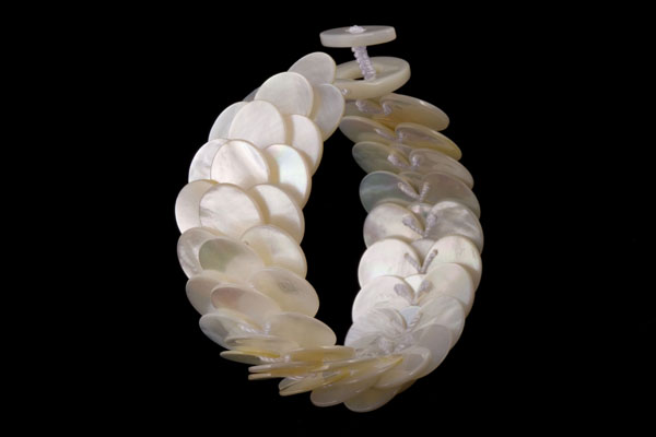 Mother-of-Pearl Discs Three Row Bracelet