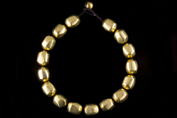 Gold Plated on Brass Facetted Oval Beads Necklace