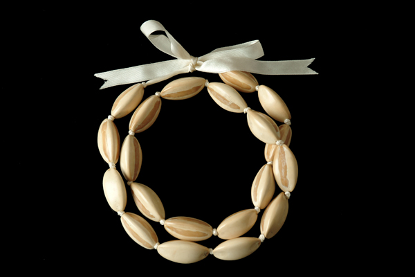 Cream And Brown Pelinuts Long Necklace