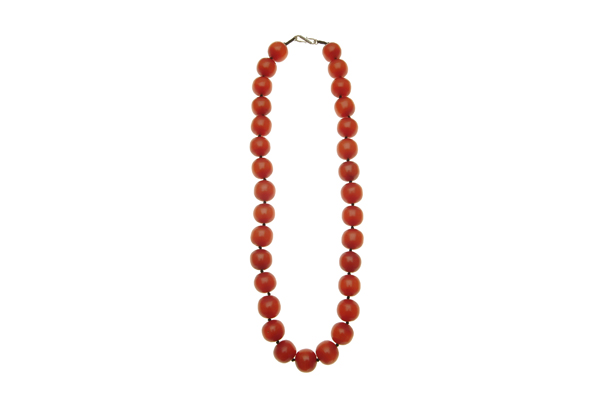 Copal Amber Round Beads Long Necklace