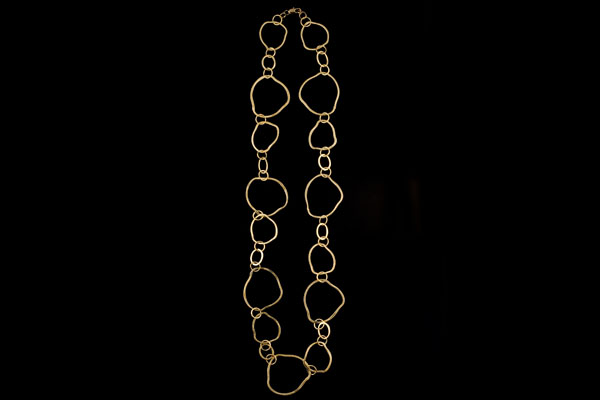 Gold Plated Irregular Loops Long Necklace