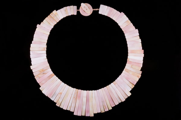 Pink Shell Rectangle Slices Necklace