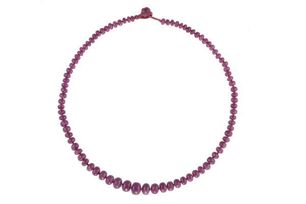 Ruby Graduated Buttons Necklace