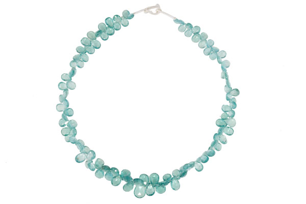 Blue Apatite Facetted Briolette Drops Necklace