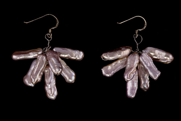 Pink Long Freshwater Pearl Drops Earrings