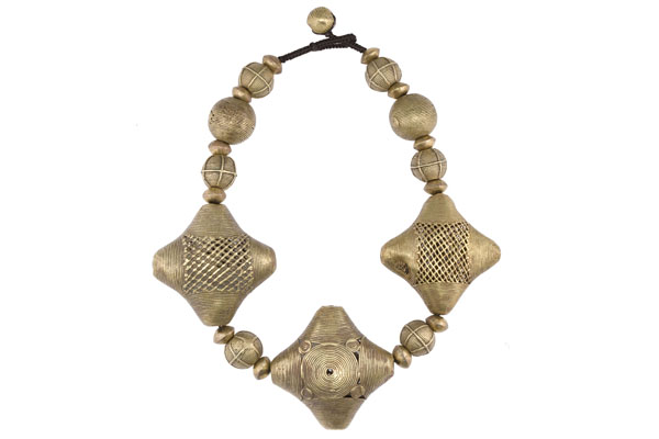 Brass Large Perforated Beads Necklace