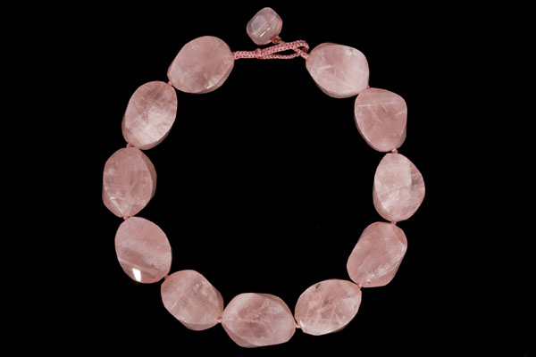 Rose Quartz Large Facetted Ovals Necklace