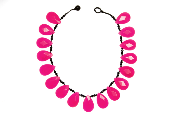 Pink Dyed Aventurine Facetted Drops Necklace