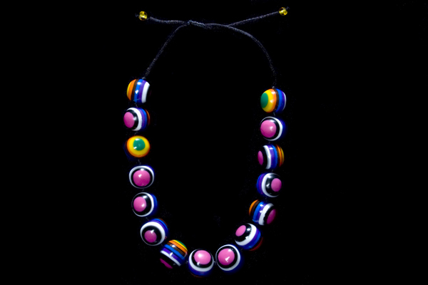 Multi-Coloured Round Resin Beads Necklace