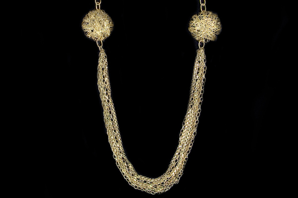 Golden Metal Chains Multi-Strand Long Necklace