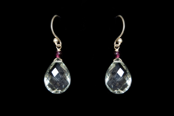 Rock Crystal Facetted Briolette Drops Earrings