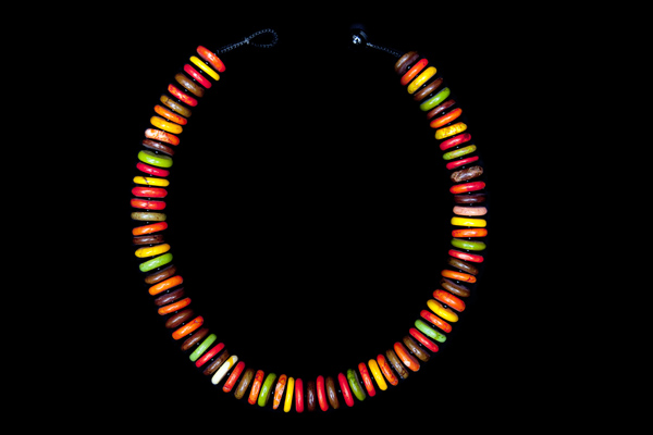 Multi-Coloured Dyed Howlite Disks Necklace