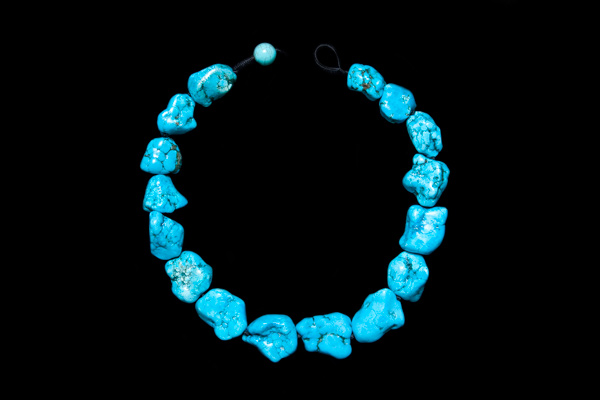 Turquoise Dyed Howlite Large Nuggets Necklace