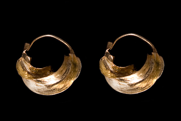 Very Small Gold Leaf 'Star Fruit' Earrings