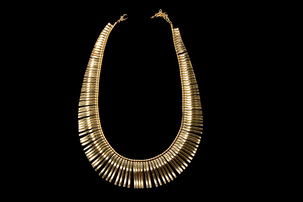 Golden Metal Thin Curved Drops Necklace