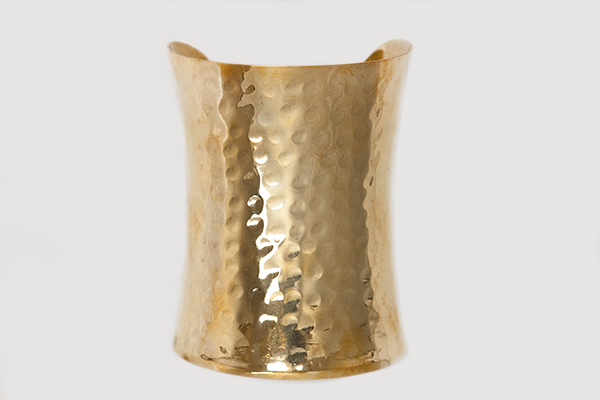 Hammered Brass Very Long Open Cuff