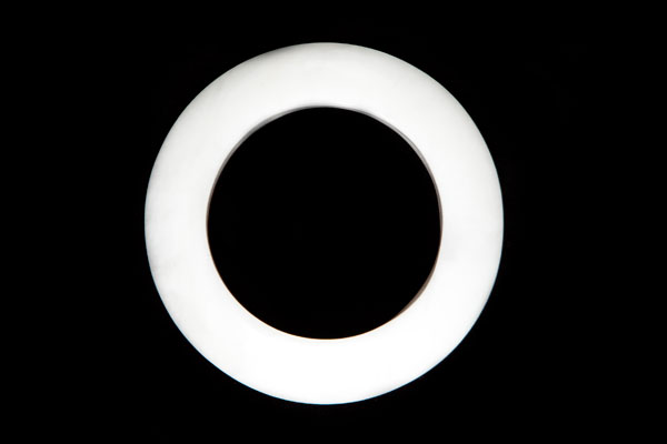 White Agate Circular Ridged Bangle