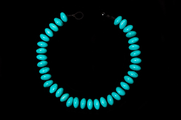 Turquoise Buttons Knotted Necklace