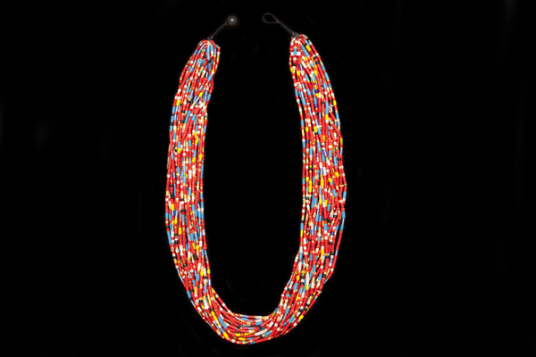 Baule Multi-Coloured Glass Mixed Shaped Beads Multi-Strand Long Necklace