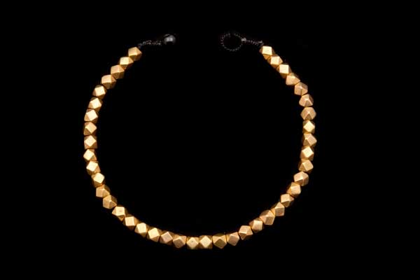 Brass Facetted Beads Necklace