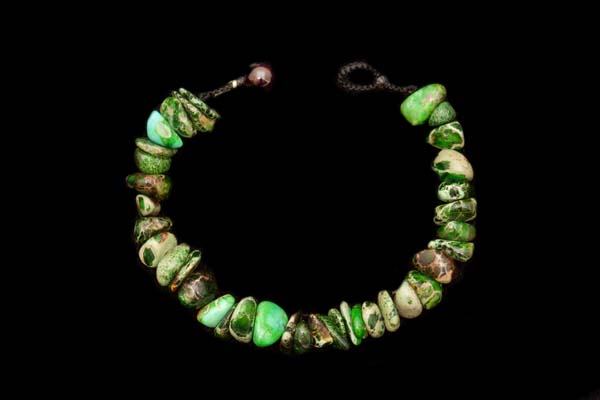 Green And Brown Jasper Mixed Shaped Smooth Nuggets Bracelet