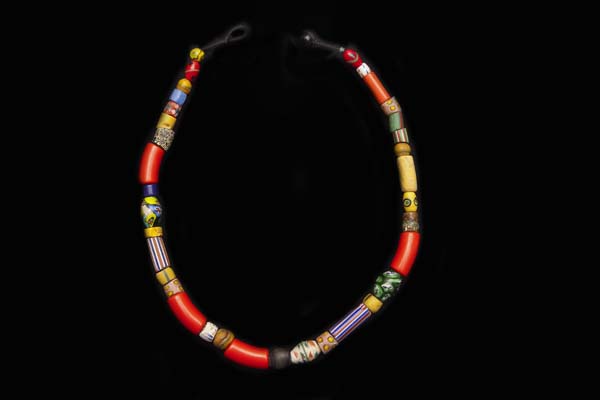 A Necklace Of Multicoloured Venetian Glass Trade Beads And Ghanaian Re-Cycled Glass Beads