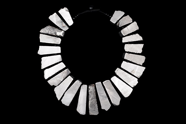 A Necklace Of Twenty-Three Large Graduated Silver Electroplated Rock Crystal Drops