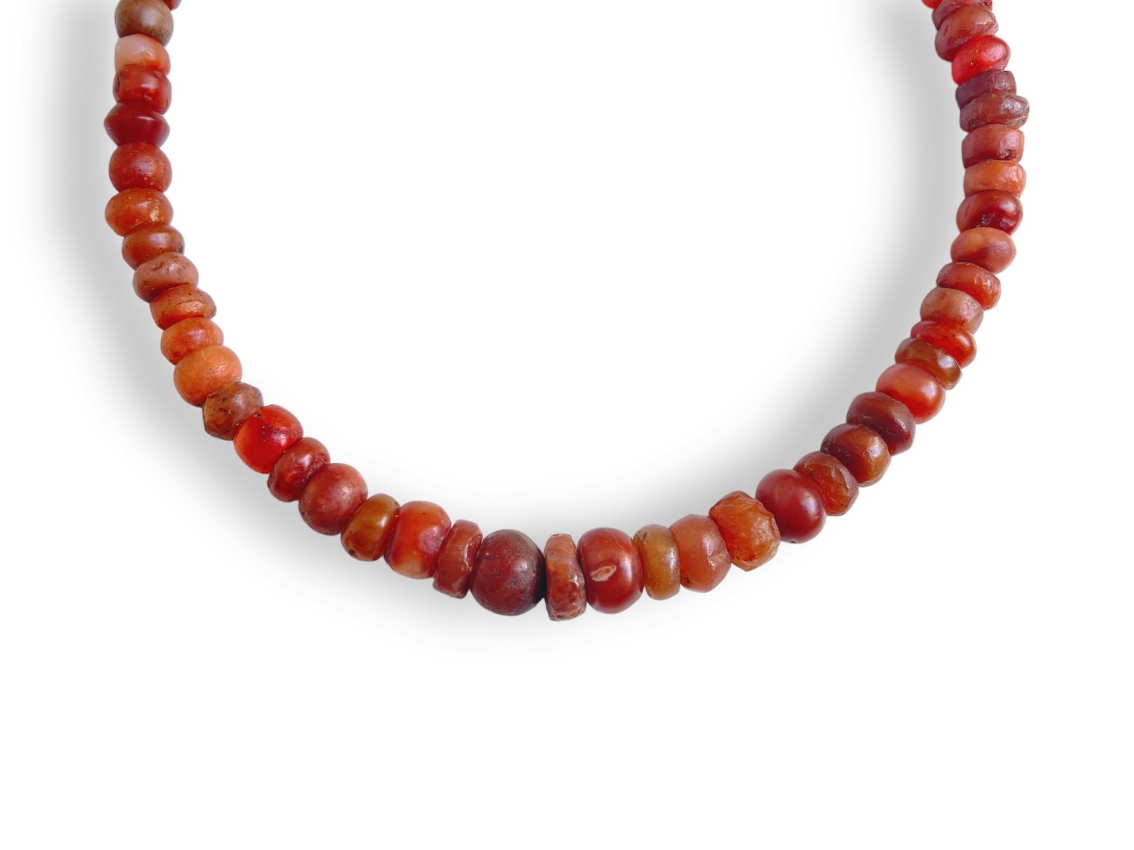 A Necklace Of Graduated Cornelian Ancient Excavated Barrel Beads. Mali. - Image 2