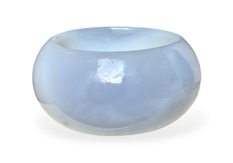 A Chalcedony Wide Curved Band Bangle.