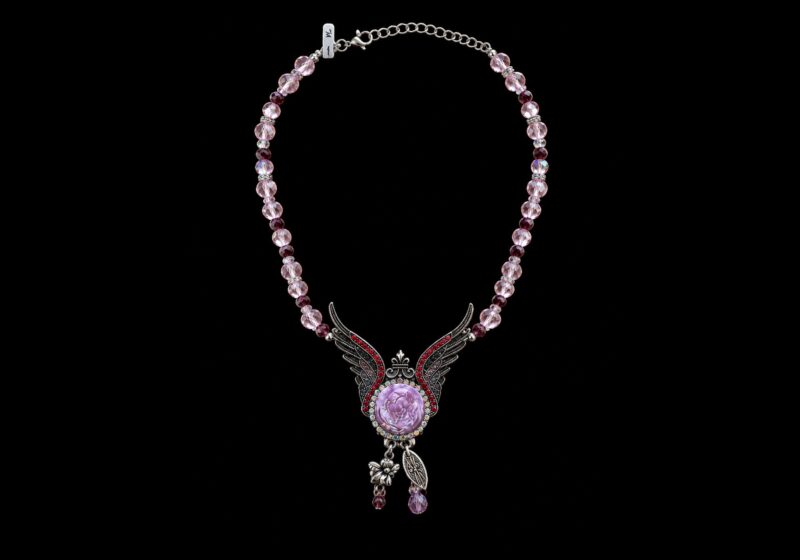 Pink and Purple charm necklace